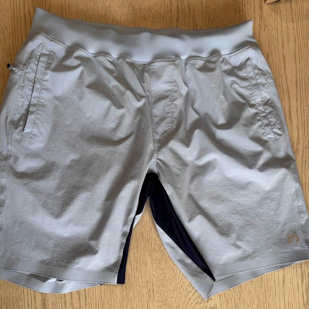 Greyson Light Blue Athletic Shorts Lightweight Elastic Waist